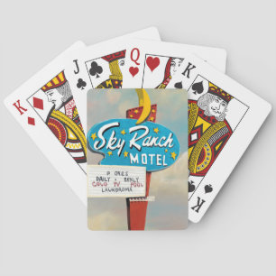 Schild des Sky Ranch Motels Spielkarten