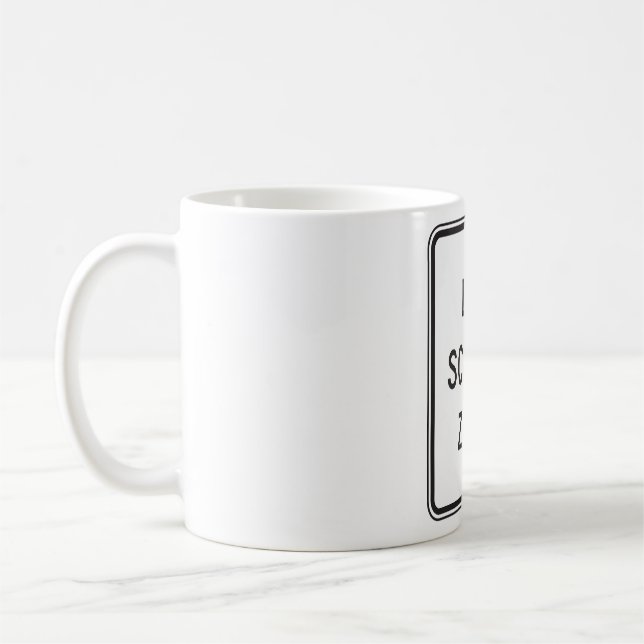 Schild Ende Schulzone Kaffeetasse (Links)