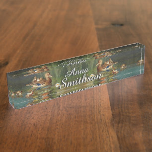 Schild Entenfamilie Entlein Seerosenteich Name Namensplakette