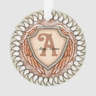 Schild Flügel Monogramm Ornament