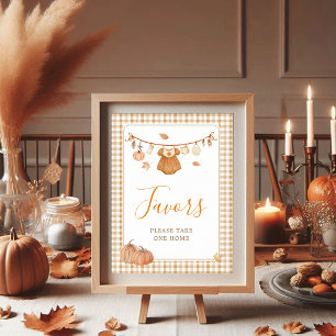 Schild für Baby-Partygeschenke für kleines Kürbism