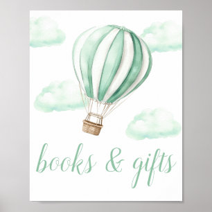 Schild für Baby Shower Bücher und Geschenke mit He