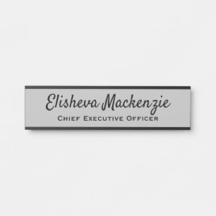 Schild für Bürotür Namensschild - Grau und Schwarz