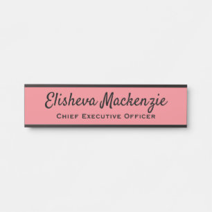 Schild für Bürotür Namensschild - Rosa