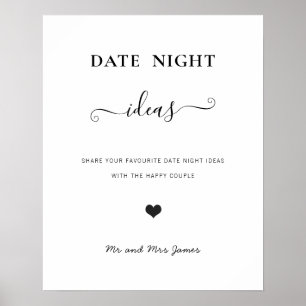 Schild für Date Night-Glas Hochzeitsrat Shower Mod
