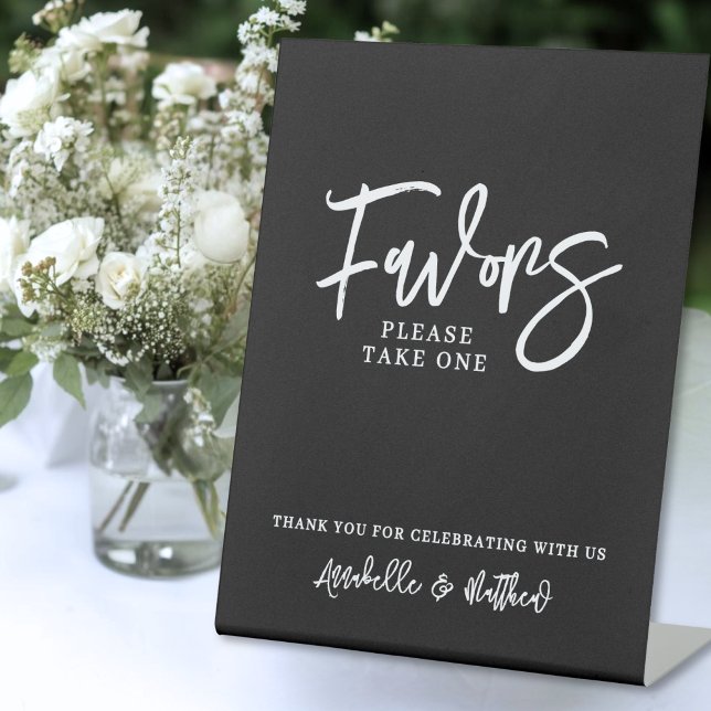 Schild für den Tisch mit den Hochzeitsgeschenken (Wedding Favors Table Sign)