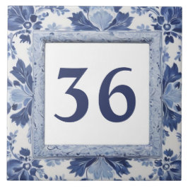 Schild für die Blauer und Weiß-Delft-Hausnummer Fliese