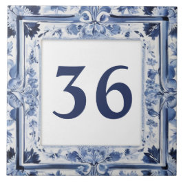 Schild für die Blauer und Weiß-Delft-Hausnummer Fliese