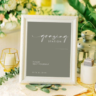 Schild für die Hochzeitsfeier der grünen Weidestat