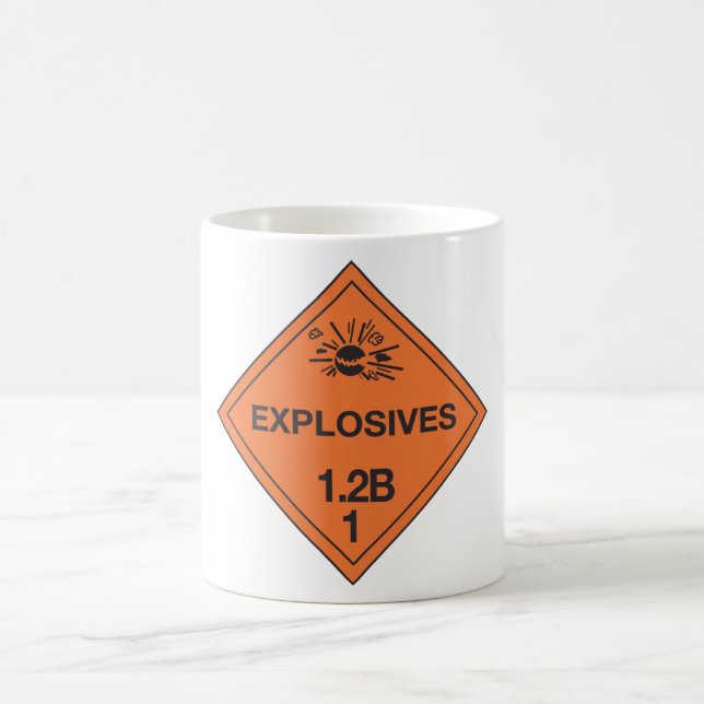 Schild für Explosionsstoffe Kaffeetasse (Mittel)