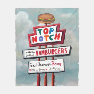 Schild für Fast Food Fleecedecke
