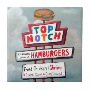 Schild für Fast Food Fliese