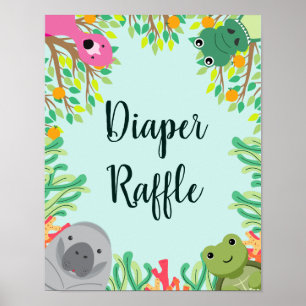 Schild für Floridas Tiere Baby Shower Windel-Raffl