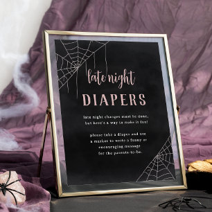 Schild für Halloween-Baby-Party: Windeln in der Na