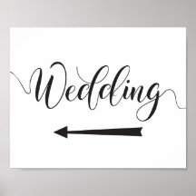 Schild für Hochzeiten - Links Pfeil
