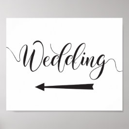 Schild für Hochzeiten - Links Pfeil