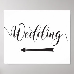 Schild für Hochzeiten - Links Pfeil