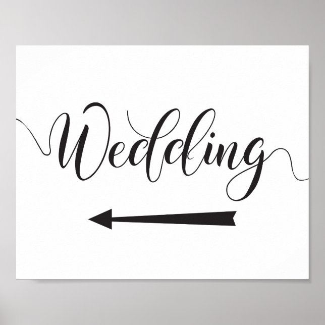 Schild für Hochzeiten - Links Pfeil (Vorne)
