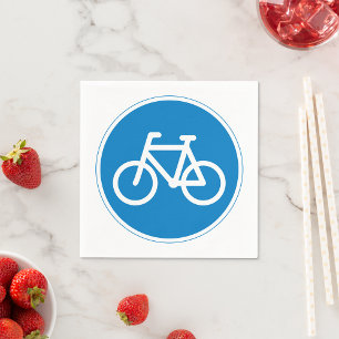 Schild für Radfahrstreifen Symbol für Radweg Serviette