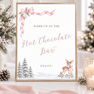 Schild für rosa Schleifen-Winter-Baby-Party-Heißsc