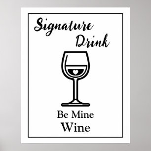 Schild für Signature Drink für Hochzeitsbar Wein