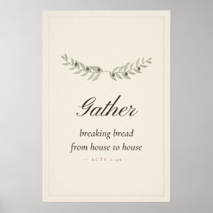 Schild fürs Esszimmer 'Gemeinsam Brot brechen Apos