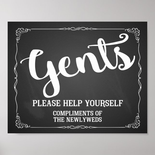 Schild "Gents Restroom" - Warenkorb für Pflegeprod (Vorne)