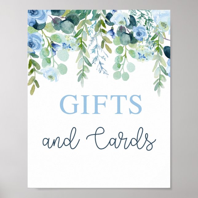 Schild "Geschenke und Karten Baby Shower Boy" (Vorne)