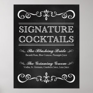 Schild Hochzeit - Signature Cocktail Chalkboard Ze