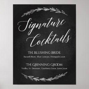 Schild Hochzeit - Signature Cocktail Chalkboard Ze