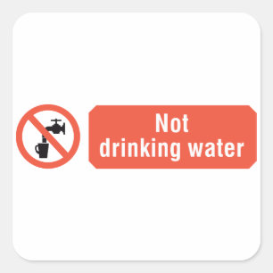 Schild 'Kein Trinkwasser' Quadratischer Aufkleber