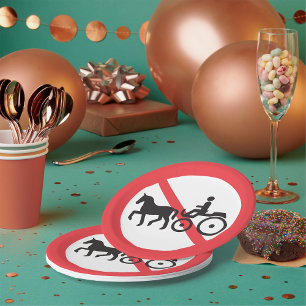 Schild Keine Pferdebespannten Fahrzeuge Pappteller