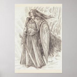 Schild-Mädchen von Avalon Poster