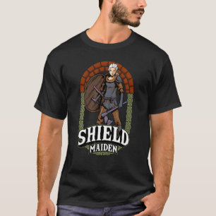Schild Maiden Weibliche Wikinger Warrior Norse Myt T-Shirt