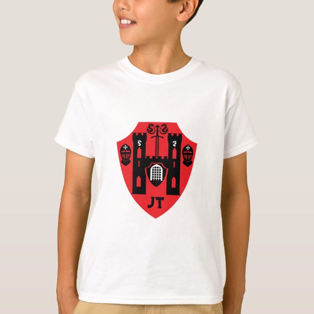 Schild mit anpassbaren Rittern T-Shirt (Vorderseite)