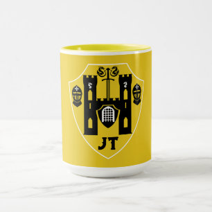 Schild mit anpassbaren Rittern Tasse