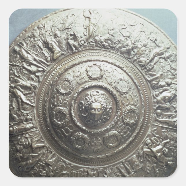 Schild mit dem Kopf von Medusa, 1552 Quadratischer Aufkleber (Vorderseite)