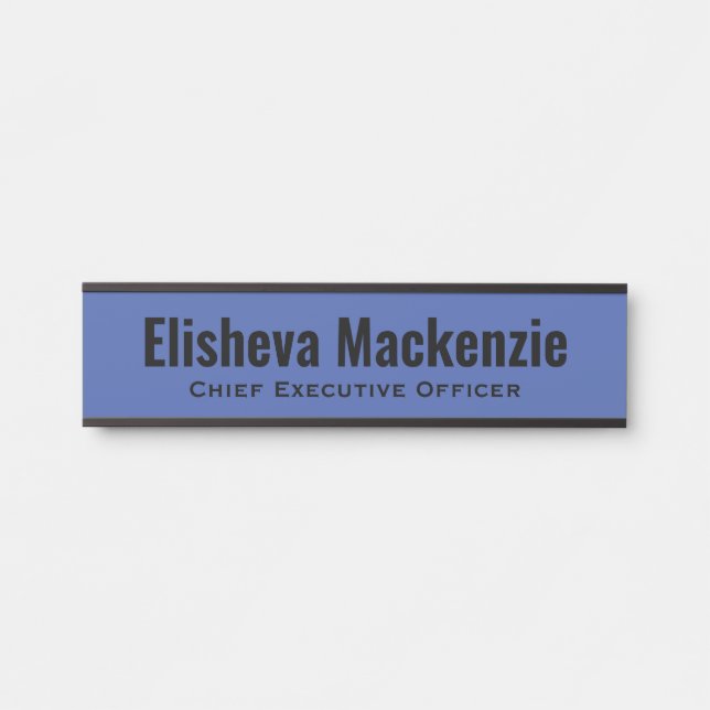 Schild mit dem Namen der blauen Office-Tür (Vorderseite )
