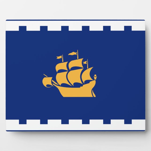 Schild mit der Flagge von Québec Fotoplatte (Vorderseite)