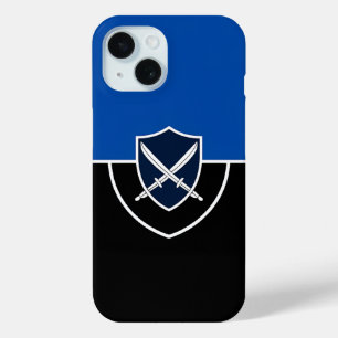 Schild mit durchkreuzten Schwertern auf blau und s Case-Mate iPhone Hülle