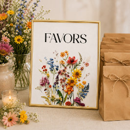 Schild mit gepressten Wildblumen für Karten und Ge