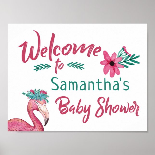Schild mit getickter Pink-Babydusche (Vorne)