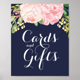 Schild mit rosa Peonies Cards and Gifts (8x10)