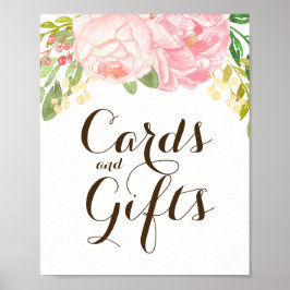 Schild mit rosa Peonies Cards and Gifts (8x10)