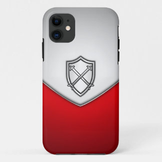 Schild mit überkreuzten Schwertern Silber und Rot Case-Mate iPhone Hülle