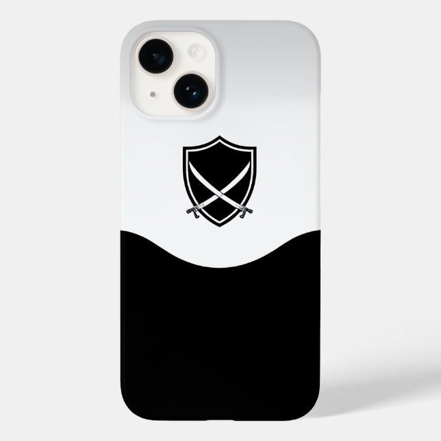 Schild mit überkreuzten Schwertern Silber und Schw Case-Mate iPhone Hülle (Rückseite)