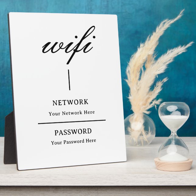 Schild | Moderne Wifi-Passwort Netzwerk Fotoplatte (Seite)