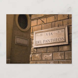 Schild Pantheon, Rom, Italien Postkarte