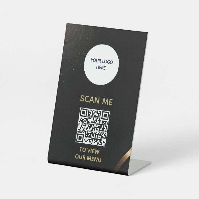 Schild "Pedestelle" - QR-Menü-Anzeige (Vorderseite)
