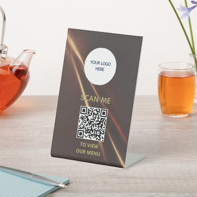 Schild "Pedestelle" - QR-Menü-Anzeige (In SItu)